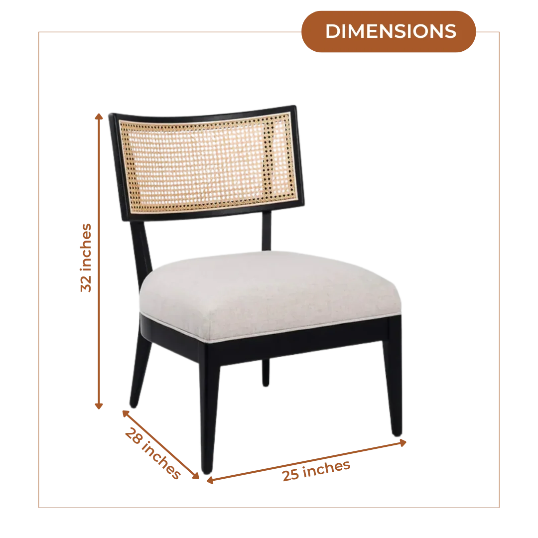 Dimensions of Velixa Teak Wood Lounge Chair (Black)