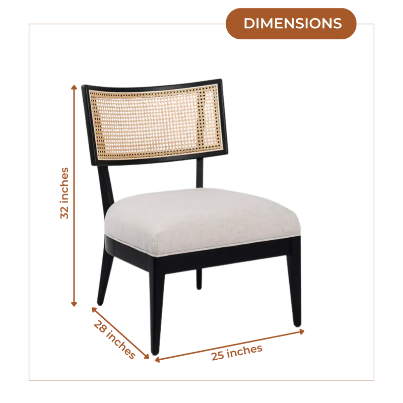 Dimensions of Velixa Teak Wood Lounge Chair (Black)