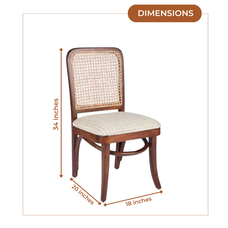 Dimensions of Zerlin Teak Wood Dining Chair (Teak)