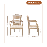 Dimensions Image AURA Teak Wood Arm Chair (Teak)