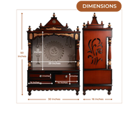 Adhyatma Floor Rested Pooja Mandir without Door (Brown Gold)