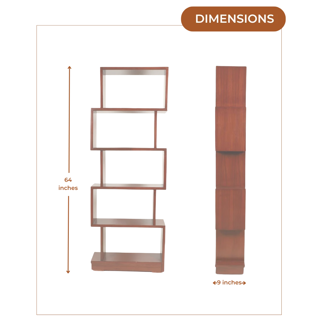 Dimensions of Solid Wood Book Shelf (Brown)