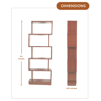 Dimensions of Solid Wood Book Shelf (Brown)