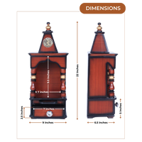 Dimensions of Aradhya Teak Wood Pooja Mandir (Brown Gold)