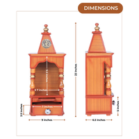 Dimensions of Aradhya Teak Wood Pooja Mandir (Teak Gold)