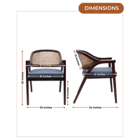 Dimensions of Arbor Teak Wood Arm Chairs (Brown Grey)