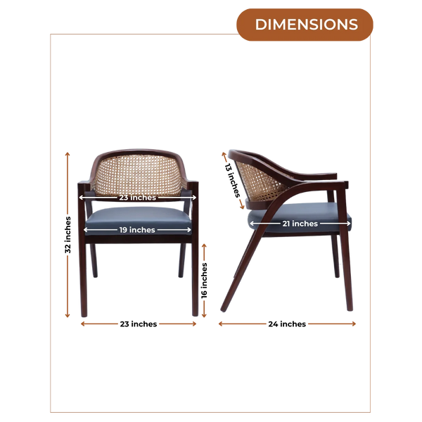 Dimensions of Arbor Teak Wood Arm Chairs (Brown Grey)