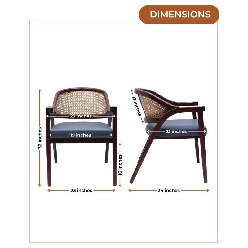 Dimensions of Arbor Teak Wood Arm Chairs (Brown Grey)