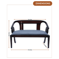Dimensions of Arlaxa Solid Wood Love Sofa (Brown Grey)