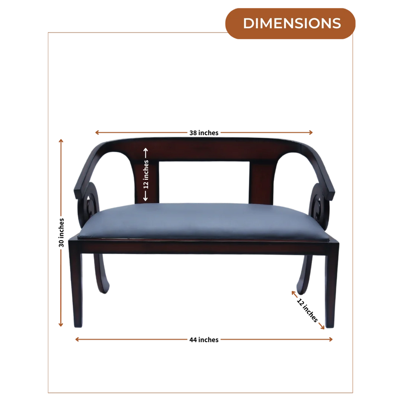 Dimensions of Arlaxa Solid Wood Love Sofa (Brown Grey)