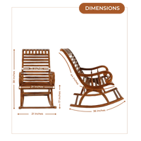 Dimensions of Colorodo Teak Wood Rocking Chair (Teak)