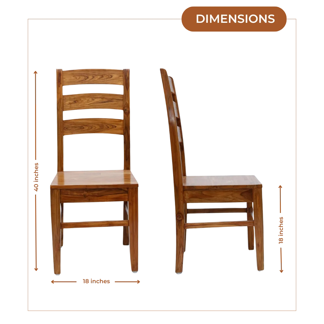 Dimensions of Cresta Teak Wood Dining Chair (Teak)