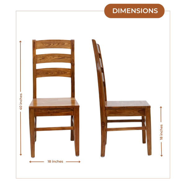 Dimensions of Cresta Teak Wood Dining Chair (Teak)
