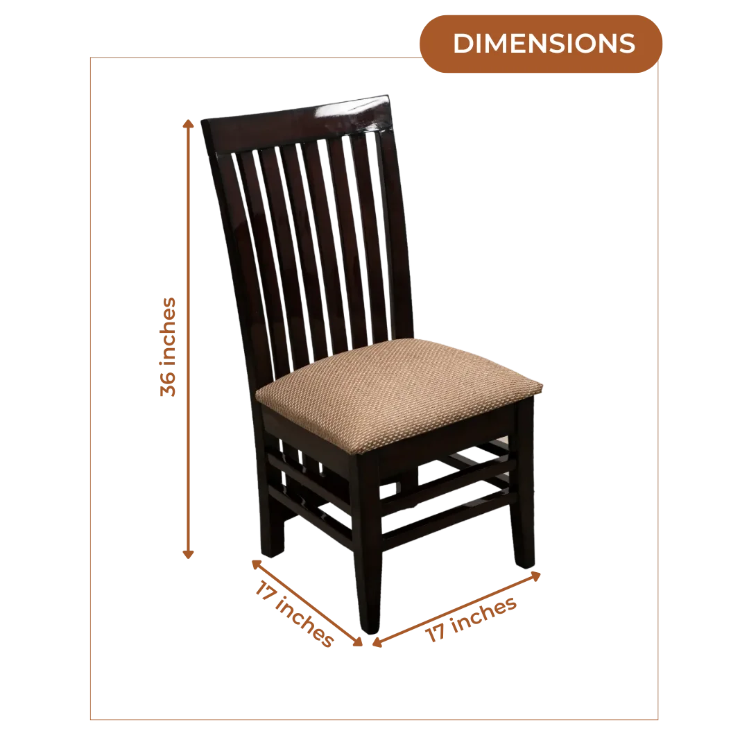 Dimensions of Elstra Teak Wood Dining Chair (Brown Gold)