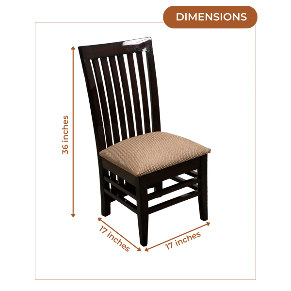 Dimensions of Elstra Teak Wood Dining Chair (Brown Gold)