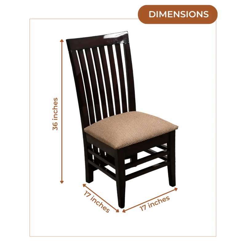 Dimensions of Elstra Teak Wood Dining Chair (Brown Gold)