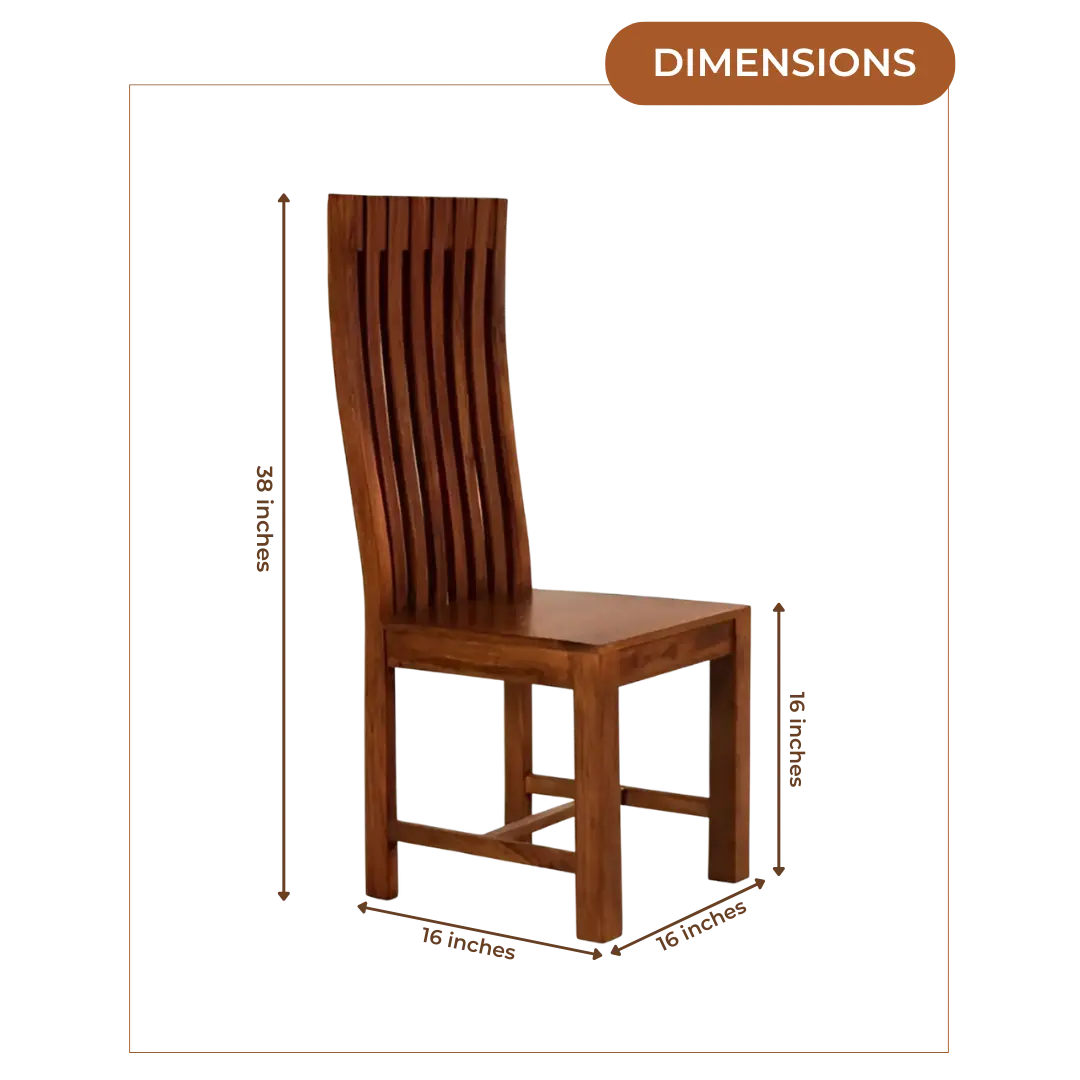 Dimensions of Eterna Teak Wood Dining Chair (Brown Gold)