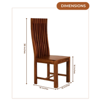 Dimensions of Eterna Teak Wood Dining Chair (Brown Gold)