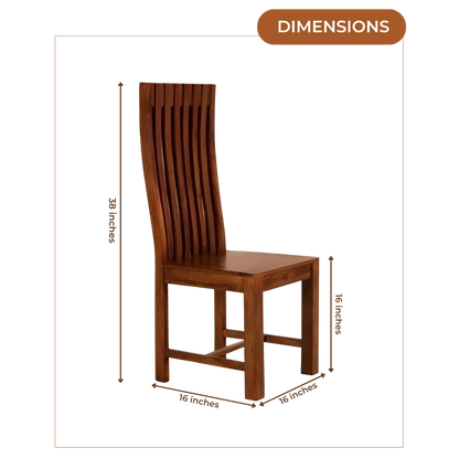 Dimensions of Eterna Teak Wood Dining Chair (Brown Gold)