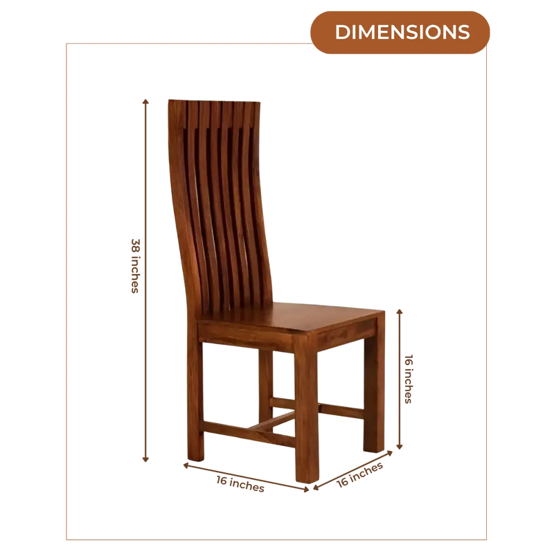 Dimensions of Eterna Teak Wood Dining Chair (Brown Gold)