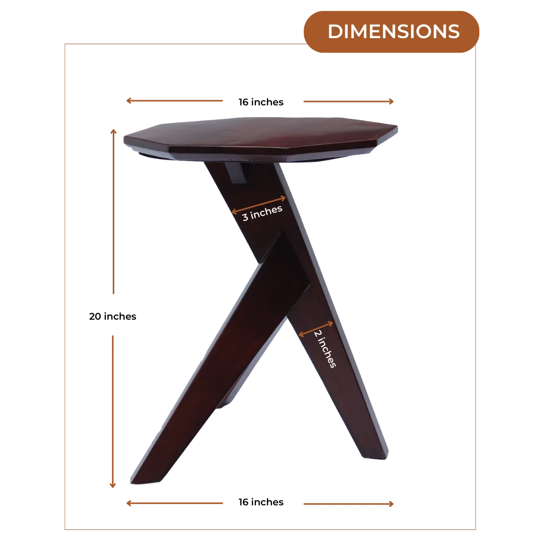 Dimensions of Hexon Teak Wood Coffee Table (Brown)