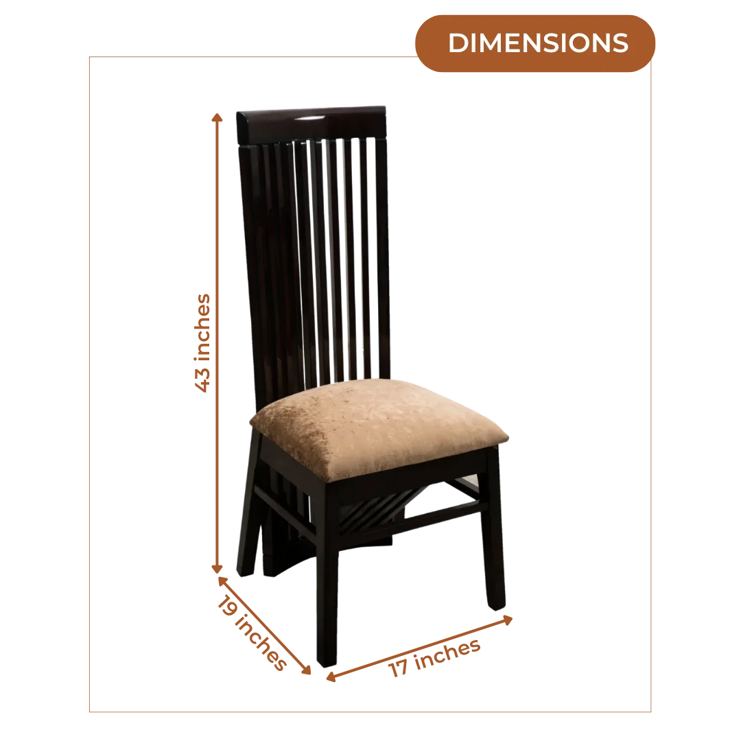 Dimensions of Luxra Teak Wood Dining Chair (Brown Gold)