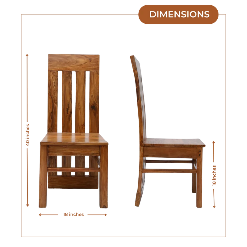 Dimensions of Oakra Teak Wood Dining Chair (Teak)