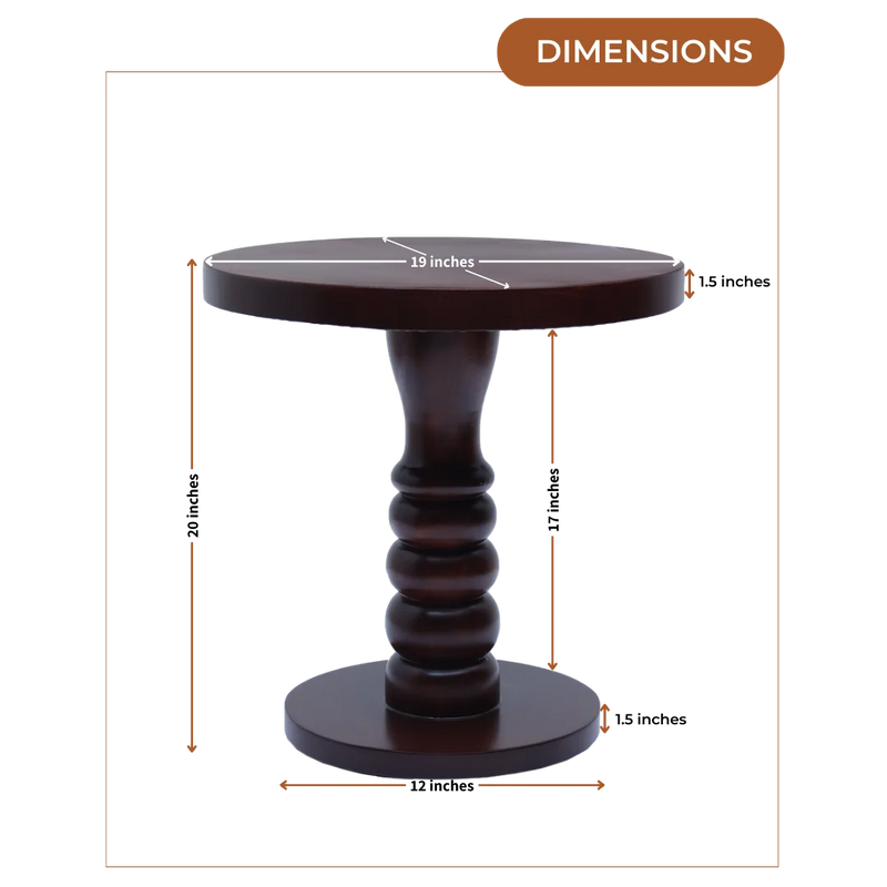 Dimensions of Ornate Teak Wood Coffee Table (Brown)