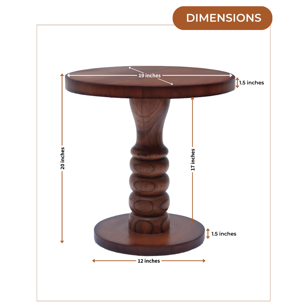 Dimensions of Ornate Teak Wood Coffee Table (Teak)