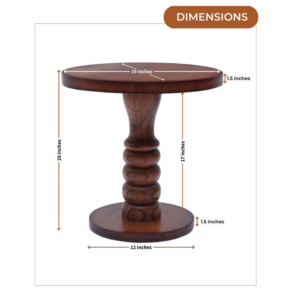 Dimensions of Ornate Teak Wood Coffee Table (Teak)