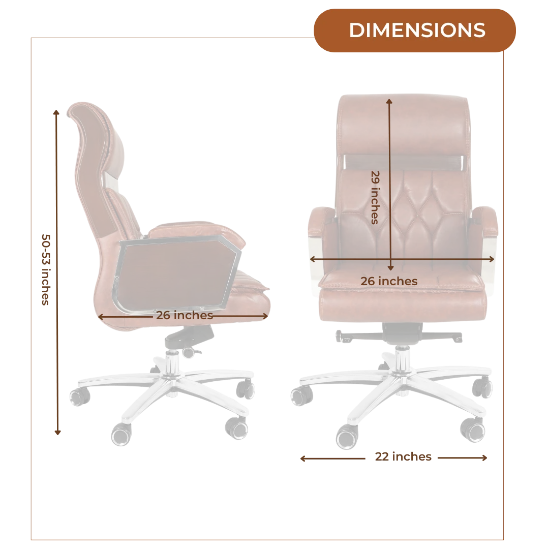 Dimensions of Presidency Recliner Office Executive Chair (Brown)