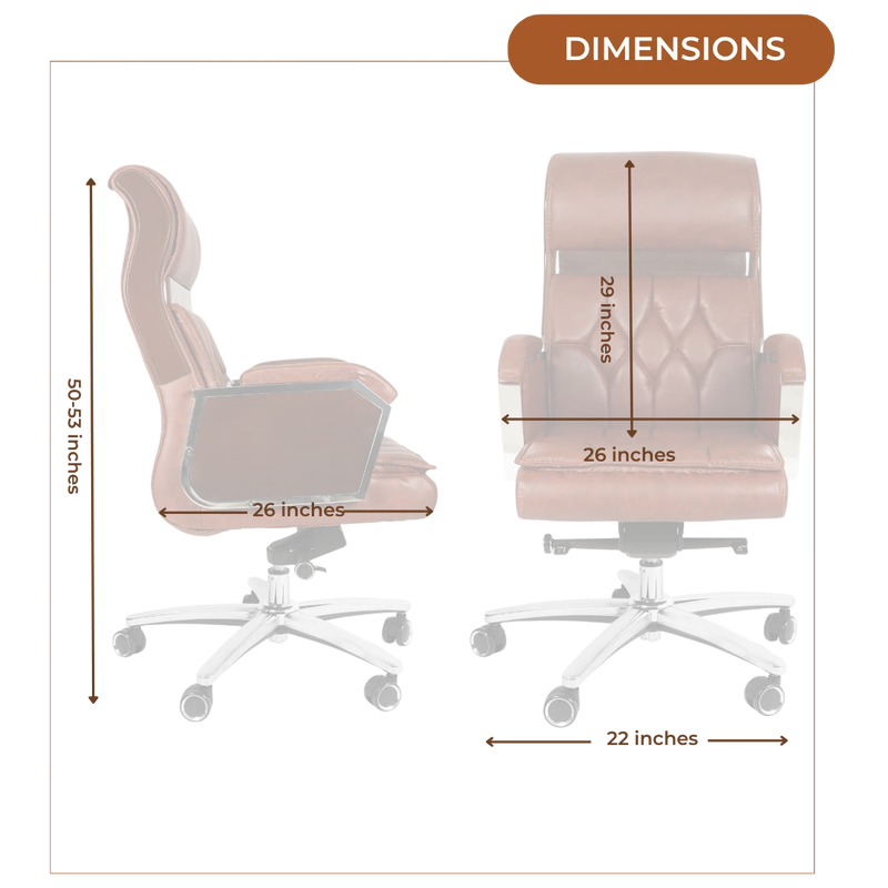 Dimensions of Presidency Recliner Office Executive Chair (Brown)