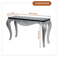 Dimensions of Regat Solid Wood Console Table (Silver Brown)