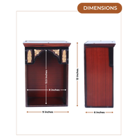 Dimensions of Sattva Teak Wood Pooja Mandir (Brown Gold)