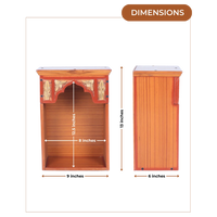 Dimensions of Sattva Teak Wood Pooja Mandir (Teak Gold)