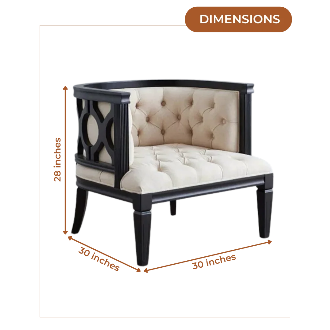 Dimensions of Sienna Curved Lounge Chair (Black)