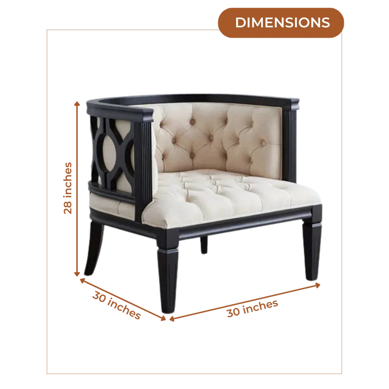 Dimensions of Sienna Curved Lounge Chair (Black)