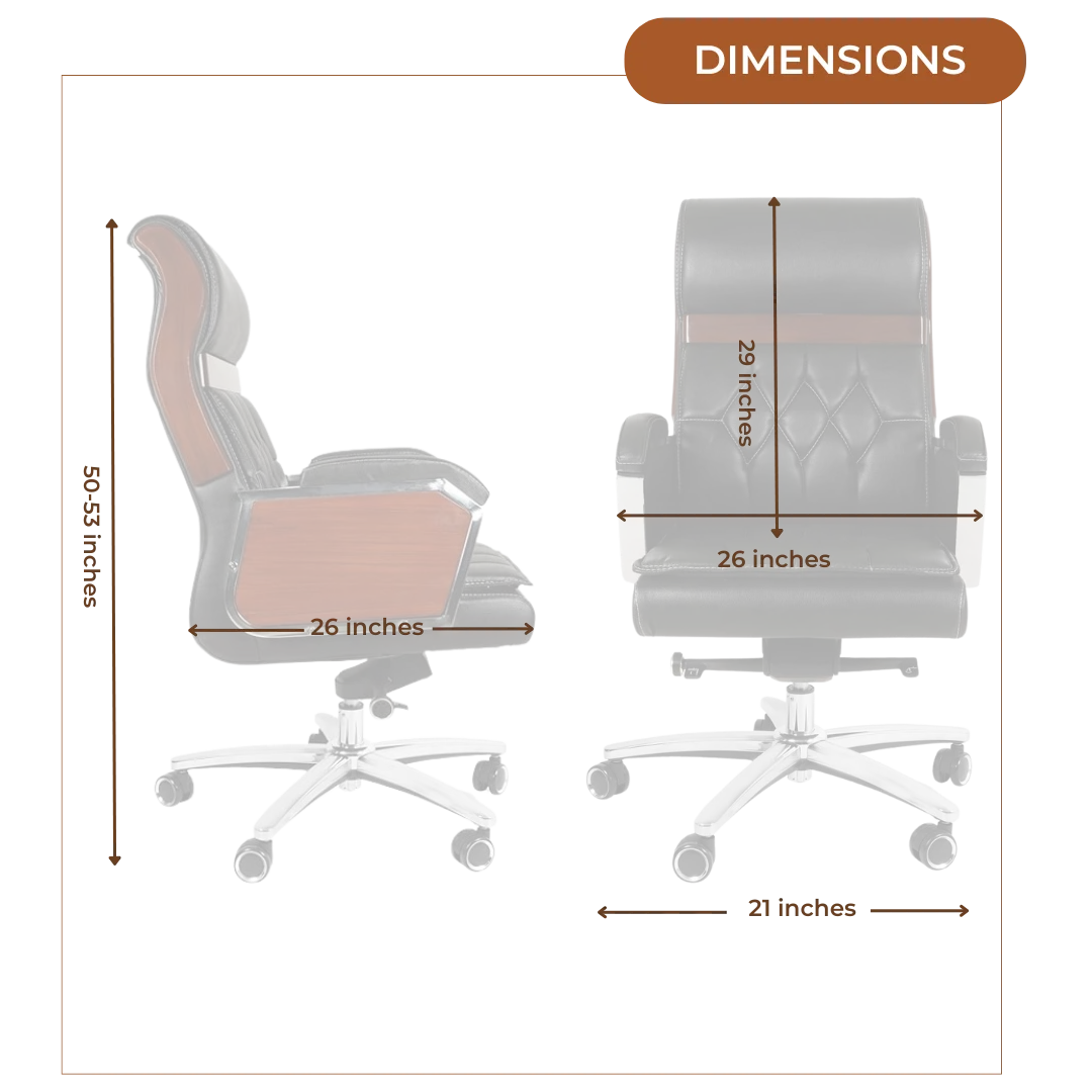 Dimensions of Sperity High Back Office Executive Chair (Brown)