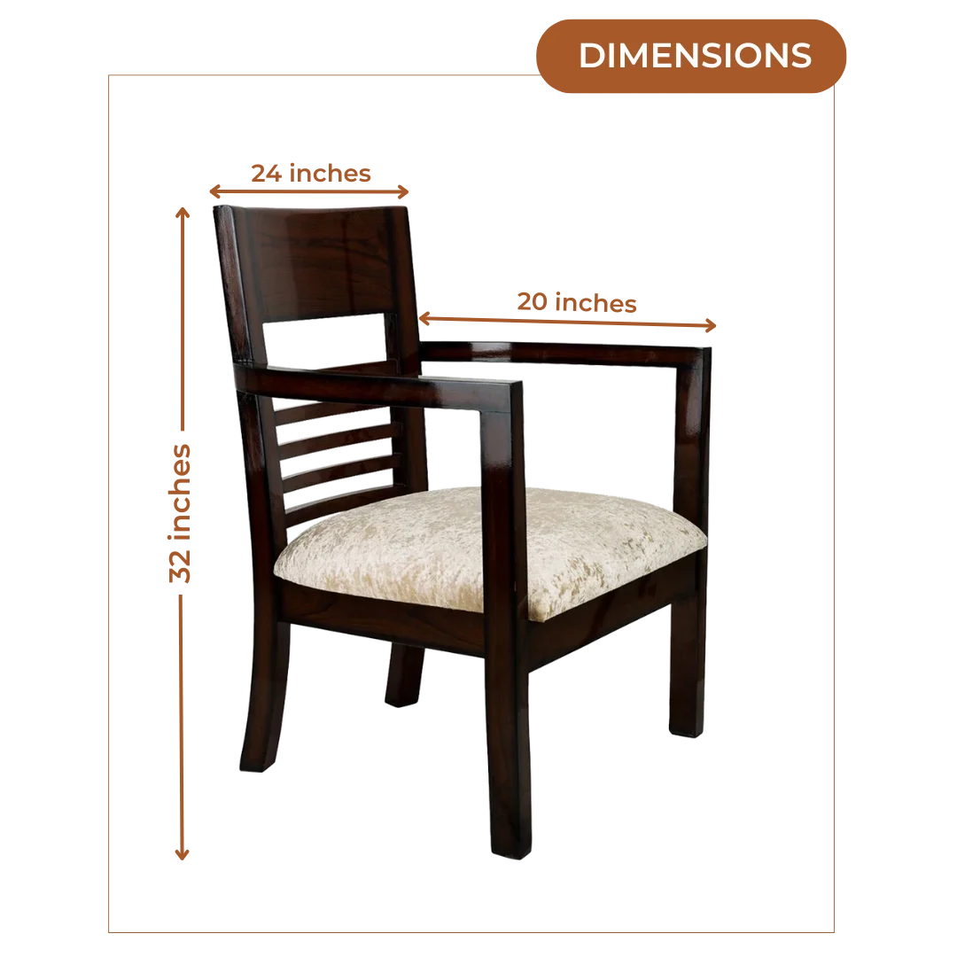 Dimensions of Spring Brown Accent Wooden Arm Chairs (Brown)