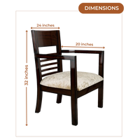 Dimensions of Spring Brown Accent Wooden Arm Chairs (Brown)