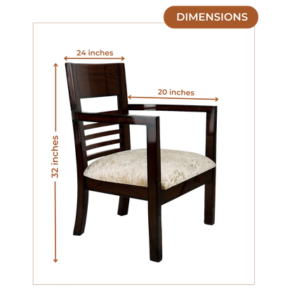 Dimensions of Spring Brown Accent Wooden Arm Chairs (Brown)