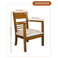 Dimensions of Spring Brown Accent Wooden Arm Chairs (Teak)