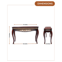 Dimensions of Vortex Solid Wood Console Table (Brown Gold)