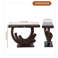 Dimensions of Warc Solid Wood Console Table with Drawer (Mahogany)