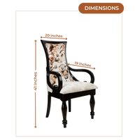 Dimensions of Wlipsy Solid Wood Fabric Arm Chairs (Brown)