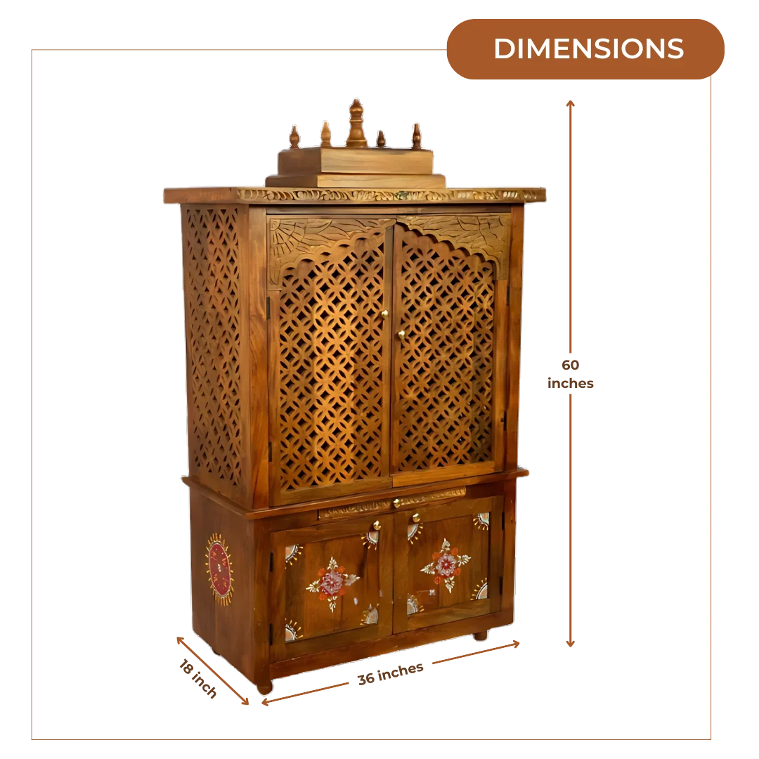 Divantra Sheesham Wood Mandap (Teak) Dimension