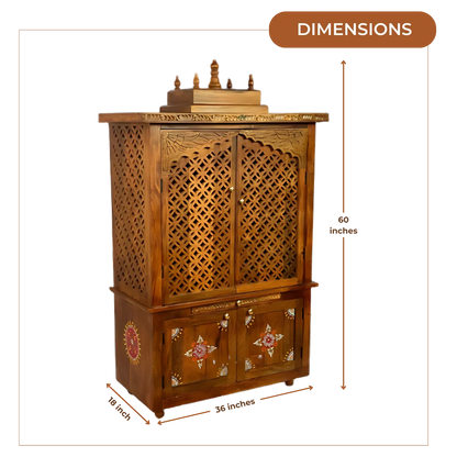 Divantra Sheesham Wood Mandap (Teak) Dimension