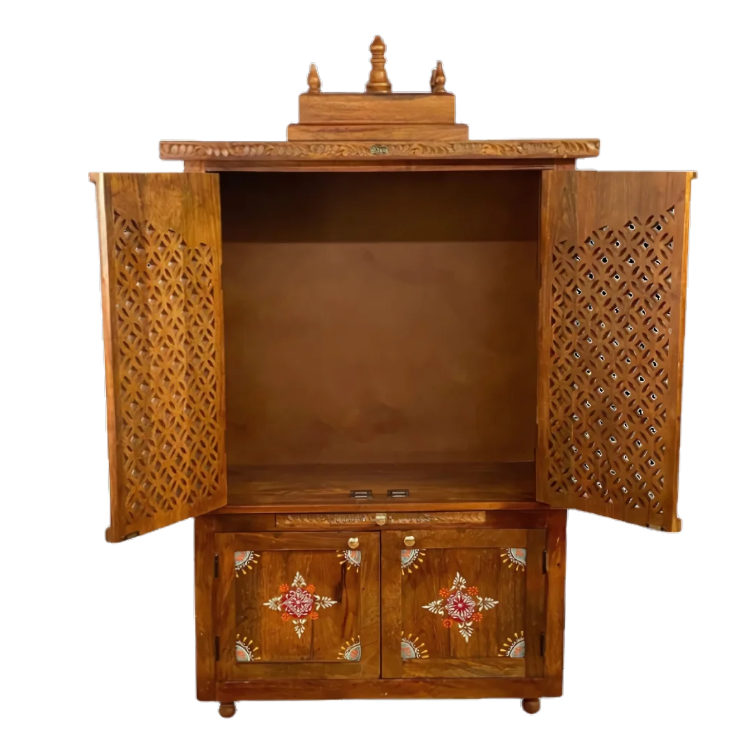 Divantra Sheesham Wood Mandap (Teak) Open Door view 