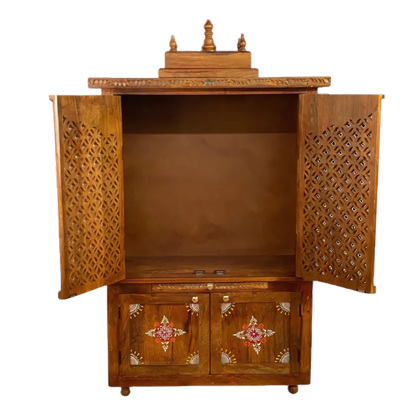 Divantra Sheesham Wood Mandap (Teak) Open Door view 