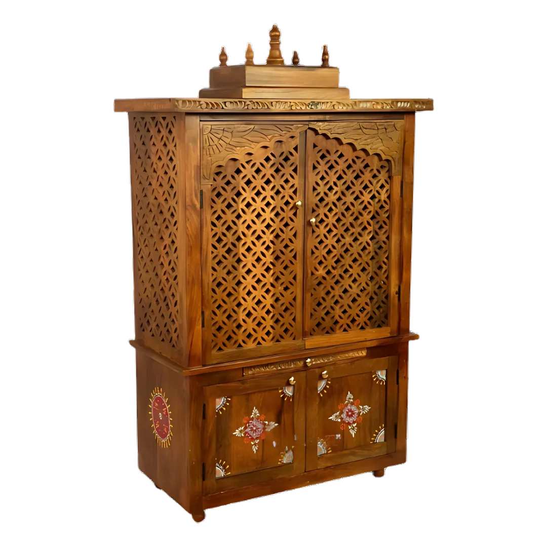 Divantra Sheesham Wood Mandap (Teak) Side angle 